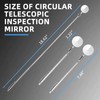 CZMOONSEE Circular Telescopic Inspection Mirror for car Maintenance, Steering Telescopic