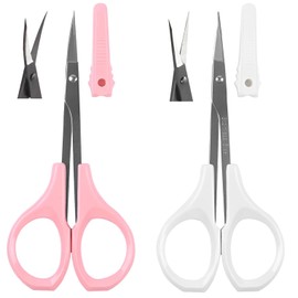 fogman Eyebrow Scissors Eyebrow Cutting Scissors for Men Women with Tip Cover Portable Set of 2