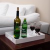 MUKEEN Glossy White Sturdy Acrylic Serving Tray with Handles 10x15x2H