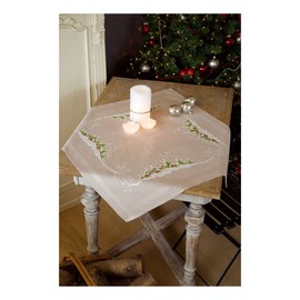 Vervaco Embroidery Kit: Tablecloth: Village in The Snow, COTTON NA, 80 x 80cm