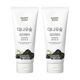 Happy Bath Bamboo Charcoal Sebum Absorption Cleansing Foam 200g x 2 / 해피바스 대나무숯 피지흡착 클렌징 폼 200g x 2개