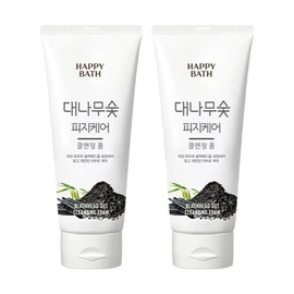 Happy Bath Bamboo Charcoal Sebum Absorption Cleansing Foam 200g x 2 / 해피바스 대나무숯 피지흡착 클렌징 폼 200g x 2개