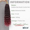 7 Packs Burgundy Crochet Box Braids Curly Ends 14 Inch