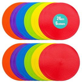 LZKIB Spot Markers 4.72/9 Inch 12/24 Pcs Anti-Slip Agility Floor Markers,Colorful Flat Field Gym Classroom Floor Spots Set for Indoor Outdoor Soccer Basketball Sports Speed Training and Drills