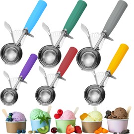 Hsei Ice Cream Scoop Cookie Scoops Portion Scoop Stainless Steel Ice Cream Scooper with Handle for Baking Food Cookie Dough Cupcake Batter(6 Pcs,Multi Color,40mm to 70mm)