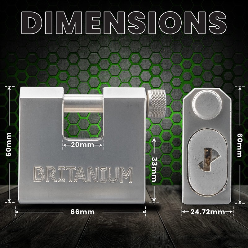 Britanium® BRX/66 [Armoured] High Security Container Padlock - [Heavy Duty]