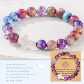 choice of all Cross Bracelet Baptism Bracelet Gifts Christian Friendship Bracelets Mustard Seed Prayer Bead Bracelets First Confirmation Communion Religious Gifts for Women Daughter Lovers