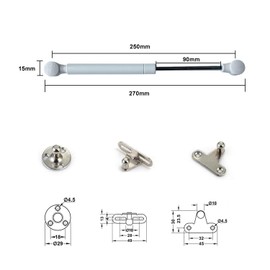 LIKERAINY 120N Gas Pressure Damper Gas Pressure Springs Flap Fitting Gas Spring Damper for Furniture Flaps Compression Spring Pressure Soft Closing Pack of 4