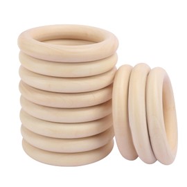 35 PCS 4 Inch Wooden Rings for Crafts, Natural Wood Rings for Macrame, Jewelry Making, and DIY Crafts, Unfinished Smooth Wood Rings