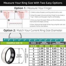 RFID Rewritable T5577 Chip Black or White epoxy Ceramic Smart Finger Ring for Replication 125kHz Access Key Card (Black, US#6 53mm)