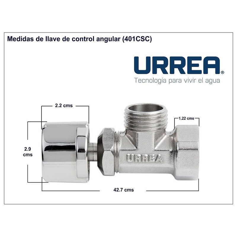 URREA 401CSC Llave de Control Angular Vuelta Completa, Llave de