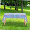 jojofuny 4pcs Iridescent Plastic Table Covers Holographic Foil Tablecloths for