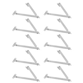 Pissente 10 Piezas de Soportes para Levantar Puertas de Armario o Gabinete, Perno de Retención para Tapa Abatible, Carga Máxima 15KG, Metal Niquelado, Sin Ruido
