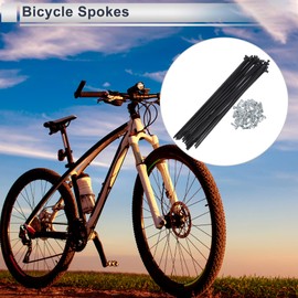RATCHROLL 1 Set Universal Bicycle Spokes 13G 185mm Length Bike Wheel Spokes Nipple Black 45 Steel