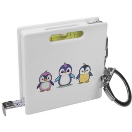 Azeeda 'Cute Kawaii Penguins' Keyring Tape Measure/Spirit Level Tool (KM00035742)