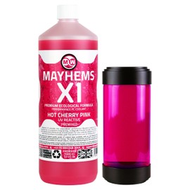 Mayhems - PC Coolant - X1 Premix - Eco Friendly Series, UV Fluorescent, 1 Litre, Hot Cherry Pink