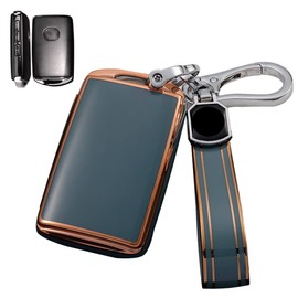 LETINGFAR Key Case for Mazda, Smart Key Case, Key Cover, 3 Buttons, TPU, Specially Designed for Mazda3, Sedan, Fastback, BP, CX-30, DM Series, CX-8, CX-5, CX-3, MX-30, Roadster, etc, gray