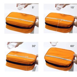 Boic Kulturbeutel Zum Aufhängen, Kulturbeutel Reise, Kulturtasche zum Aufhängen für Frauen Herren, Kosmetiktasche mit 4 fächern, Outdoor Waschtasche Klein, Toilettentasche Camping Oxford (Orange)