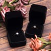 POKOFO Classic Velvet Engagement Ring Box Earring Jewelry Case Gift
