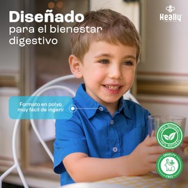Electrolitos en Polvo para Niños Sin Azúcar HEALLY KIDS 40 Sobres, Prebióticos, Potasio, Sodio, Rápida Hidratación, Sabor Fresa y Limón, Vegana