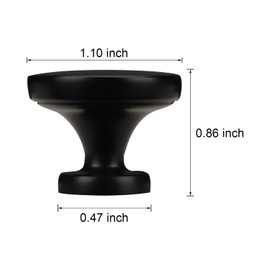 WEELOTT Cabinet Hardware 5 Pack, Matte Black Zinc Alloy Kitchen Cabinet Knobs and Drawer Pulls for Dresser, Bathroom, Wardrobe