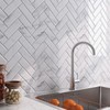 LaCheery 18 Tiles 12"x12" Marble Herringbone Peel and Stick Backsplash