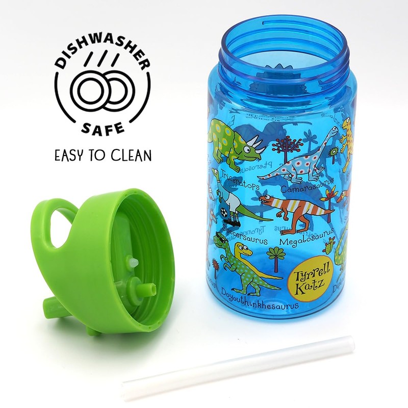Tyrrell Katz Kids Dinosaur Printed Flip Top Drinking Bottle in
