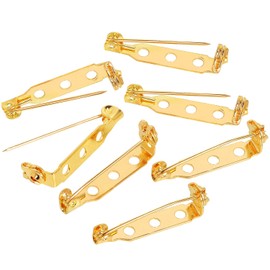 TRIXES 100PC Brooch Pins – Safety Clasp with Back Bar Fastener - 25mm - Gold