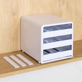 YouCopia 18-Bottle Adjustable Rack, Pull Seasonings and Spices Holder for Kitchen Cabinet and Pantry Organization with Labels and Dividers, Speckled White