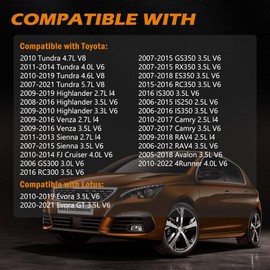 VeloxDrive UF487 Ignition Coils Iridium Spark Plugs Set of 6 Fit for 2005-2018 Avalon 3.5L