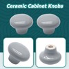 suiwotin 10pcs Light Grey Ceramic Knobs, Round Ceramic Cabinet Knobs,