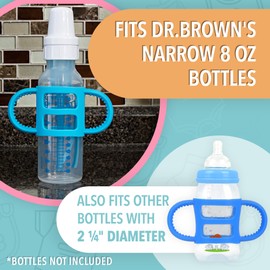 Impresa 3 Pack Handles for Baby Bottles - Compatible with Dr Brown Bottles - Clear BPA-Free Silicone - Easy-Grip Holder for Self Feeding & Sippy Cup Handles
