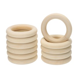 PATIKIL 55 mm/2.2 Inch Wooden Rings for Crafting, 20 Pcs Natural Wood Rings Unfinished Macrame Rings Circle Without Paint for Crafts Pendant Connectors Crochet Jewelry Making