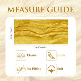 Xiomot Table Runner Cheesecloth 10FT Gold Boho Gauze Cheese Cloth Rustic Sheer Table Runners for Wedding Bridal Baby Shower Party Decoration