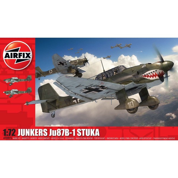 Airfix Model Set - A03087A Junkers Ju87 B-1 Stuka Model Building Kit - Plastic Model Plane Kits for Adults & Children 8+, Set Includes Sprues & Decals - 1:72 Scale Model