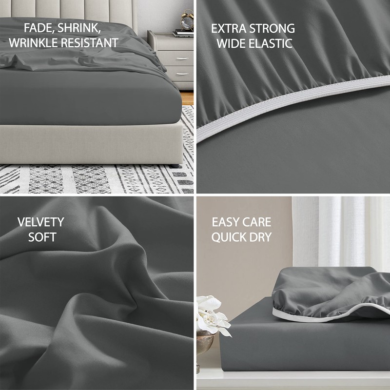 Cathay Home Queen Fitted Sheet - Double Brushed Ultra Soft