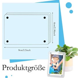 CPRNQY Pack of 4 Magnetic Picture Frame, Magnetic Mini Picture Frame, Clear Double-Sided Magnetic Photo Block Frame, Desktop Frameless Picture Display