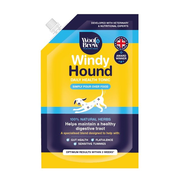 Woof Brew Windy Hound Supplement for Dogs, Keeps Tummies Happy,