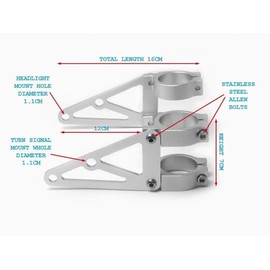 High Quality 42mm/43mm CNC Brushed Aluminium Fork Mounted Motorcycle Motorbike Headlight Brackets