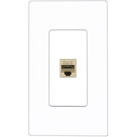 RiteAV CAT6-IVORY Wall Plate Screwless [White]