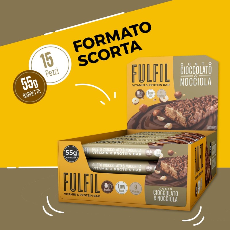 Fulfil Barrette vitaminiche e proteiche - Gusto frusta al cioccolato