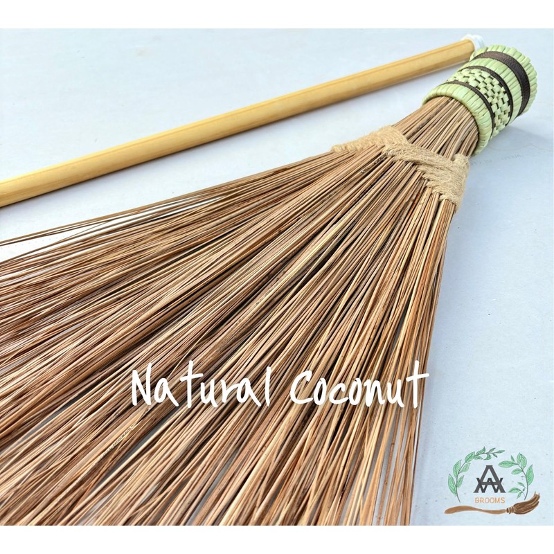 Garden Broom - Coconut Broom 55 Inch, Heavy Duty Sweeping