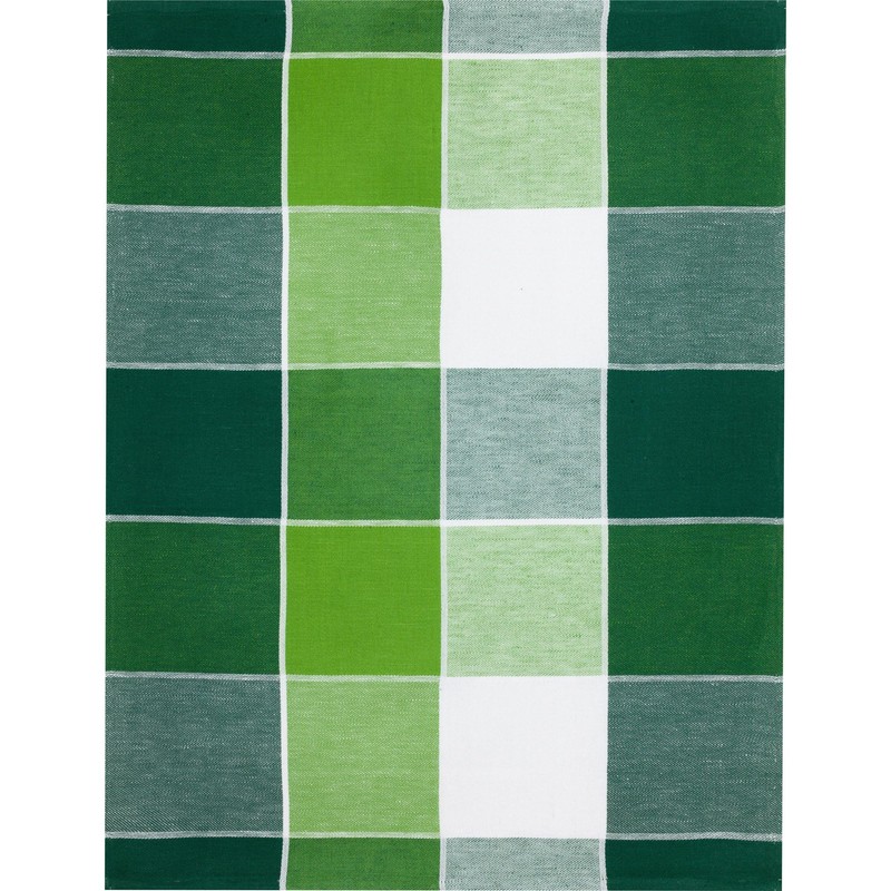 Kracht Pack of 3 Half-Linen Tea Towels Block Check 50