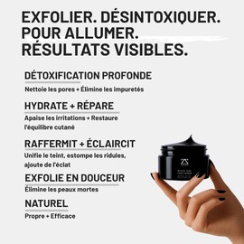 ZOUSZ Black Oud Charcoal Mens Face Scrub Mask – Exfoliating Clay Face Mask & Deep Cleansing Facial Scrub with Activated Charcoal, Salicylic Acid & Hyaluronic Acid – Revitalize skin – 50ml