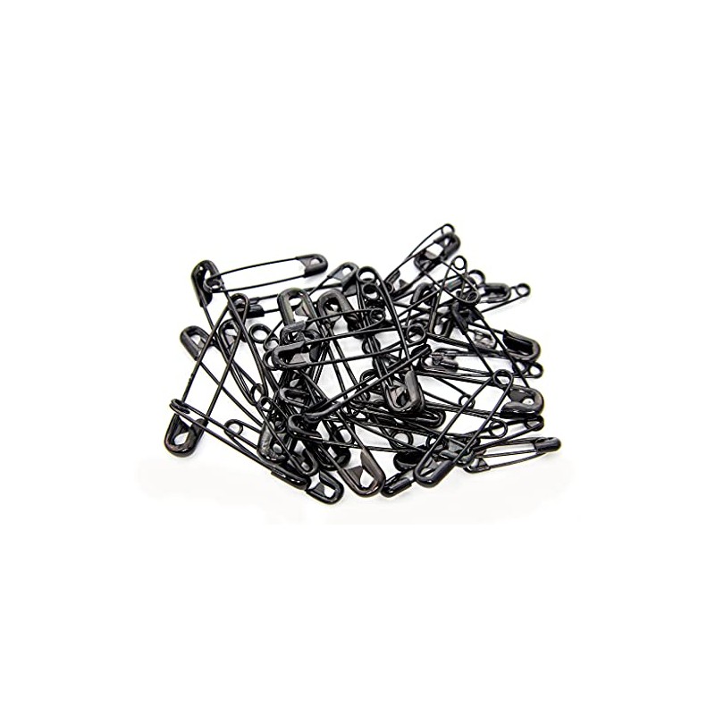 Safety Pins Black Assorted Sizes