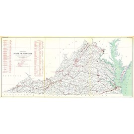Historic Map - 1925 State of Virginia [overprinted with Stations and Transmission Lines Used in Public Service in 1925 and Gaging Stations] - Vintage Wall Art - 24in x 12in