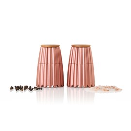 AdHoc MP908 Magnetic Double Mill or 2x Small Single Mill MagTwo for Pepper and Salt, Ceramic Grinders, Plastic Body with Wooden Caps