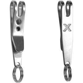 Jowxsx Silver Stainless Steel Keychain Pocket Clip Multi-Purpose Pocket Suspension Clip and Key Ring Holder for EDC Outdoor Tools Multitools and Accessories