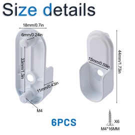 INCREWAY Oval Closet Rod Supports，6PCS Wardrobe Bracket Zinc Alloy Closet Rod Holders Wall Mounted Wardrobe Pipe Flange Bracket Curtain Pole End Supports, White