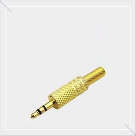 JQ 3.5mm M Stereo Connector Metal Gold Grid Pattern for Manufacturing / 스테레오 커넥터 3.5mm M 제작용 메탈 골드 격자무늬